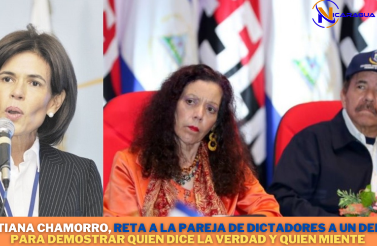 Cristiana Chamorra, reta al dictador Ortega y Rosario Murillo a un debate ante medios de comunicación.
